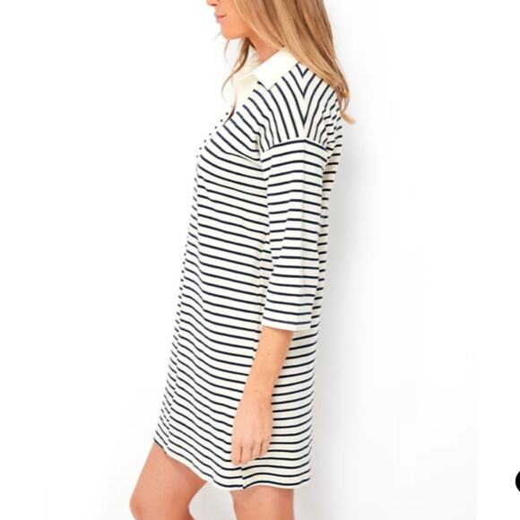 Tuckernuck Navy Stripe Ashton Knit Polo Mini Shift Dress size XS - Picture 4 of 16
